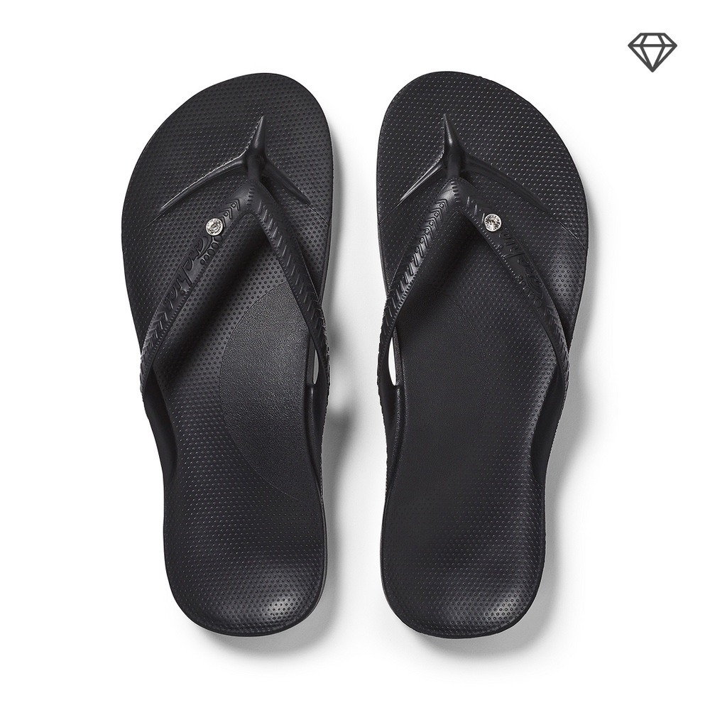 Archies Arch Support Flip Flops Black Mens 8 Womens 9 New With Tags